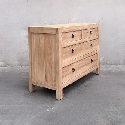 Linear 4 Drawer Chest Cabinet | Natural | 116 cm