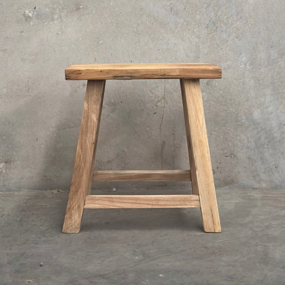 Rectangular Low Stool | Rustic
