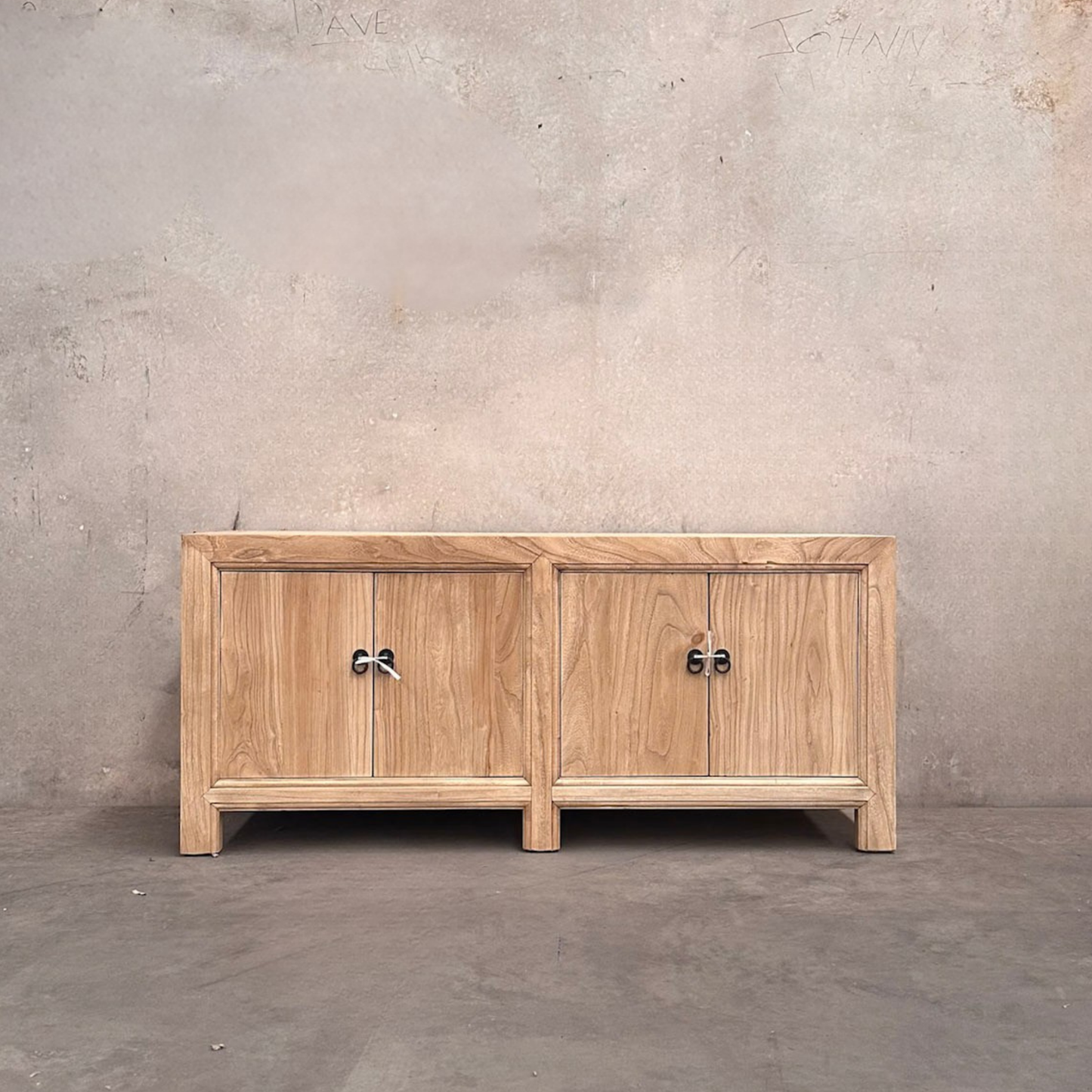 Linear 4 Door Low Cabinet | Natural | 135 cm