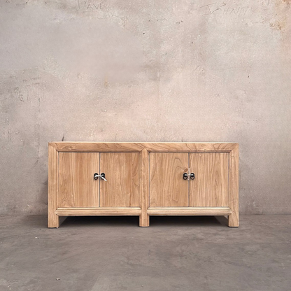 Linear 4 Door Low Cabinet | Natural | 135 cm