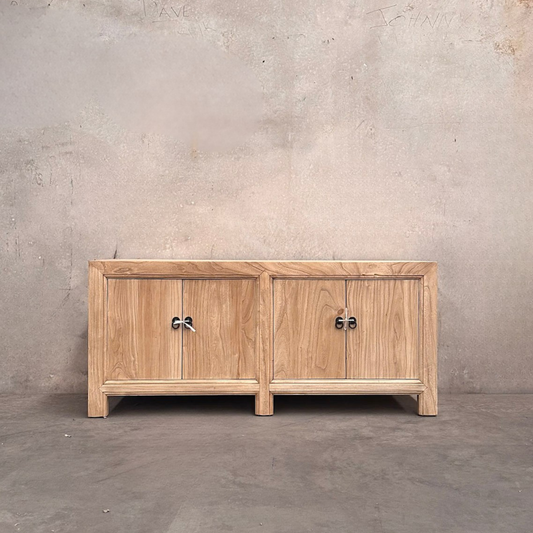 Linear 4 Door Low Cabinet | Natural | 135 cm