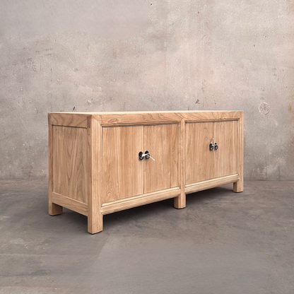 Linear 4 Door Low Cabinet | Natural | 135 cm