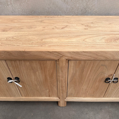 Linear 4 Door Low Cabinet | Natural | 135 cm