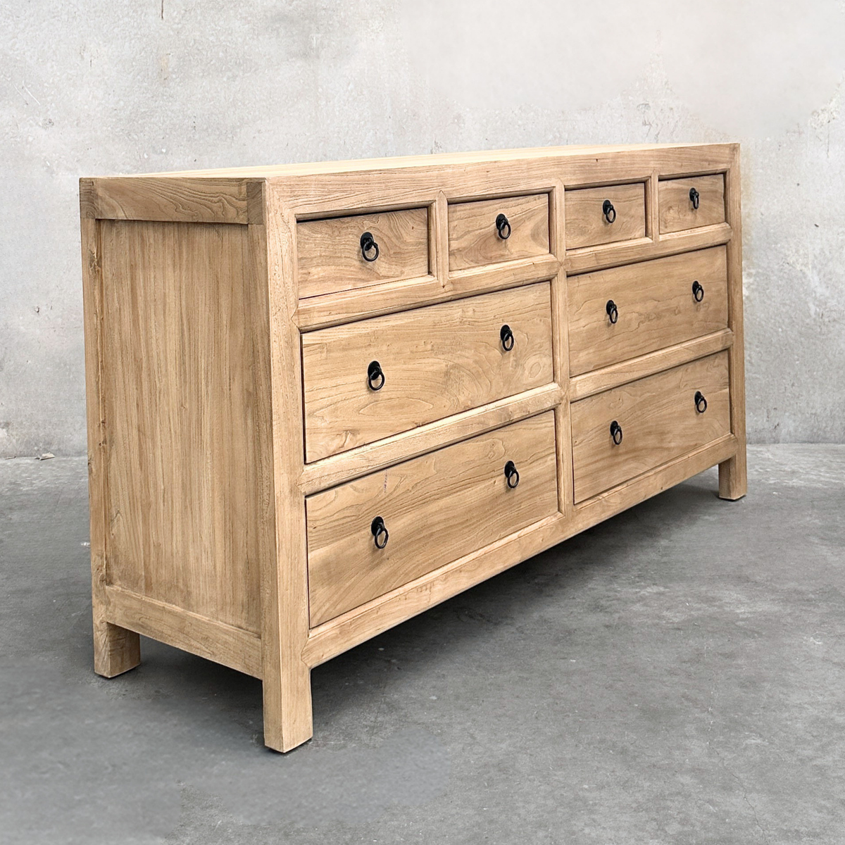 Linear 8 Drawer Chest Cabinet | Natural | 160 cm