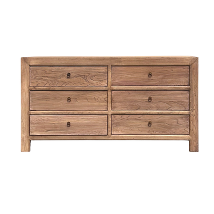 Linear 6 Drawer Cabinet | Oat | 160 cm