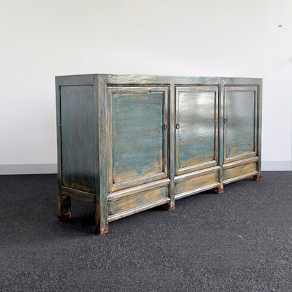 Blue 3 Door Cabinet | Lacquered | 190 cm