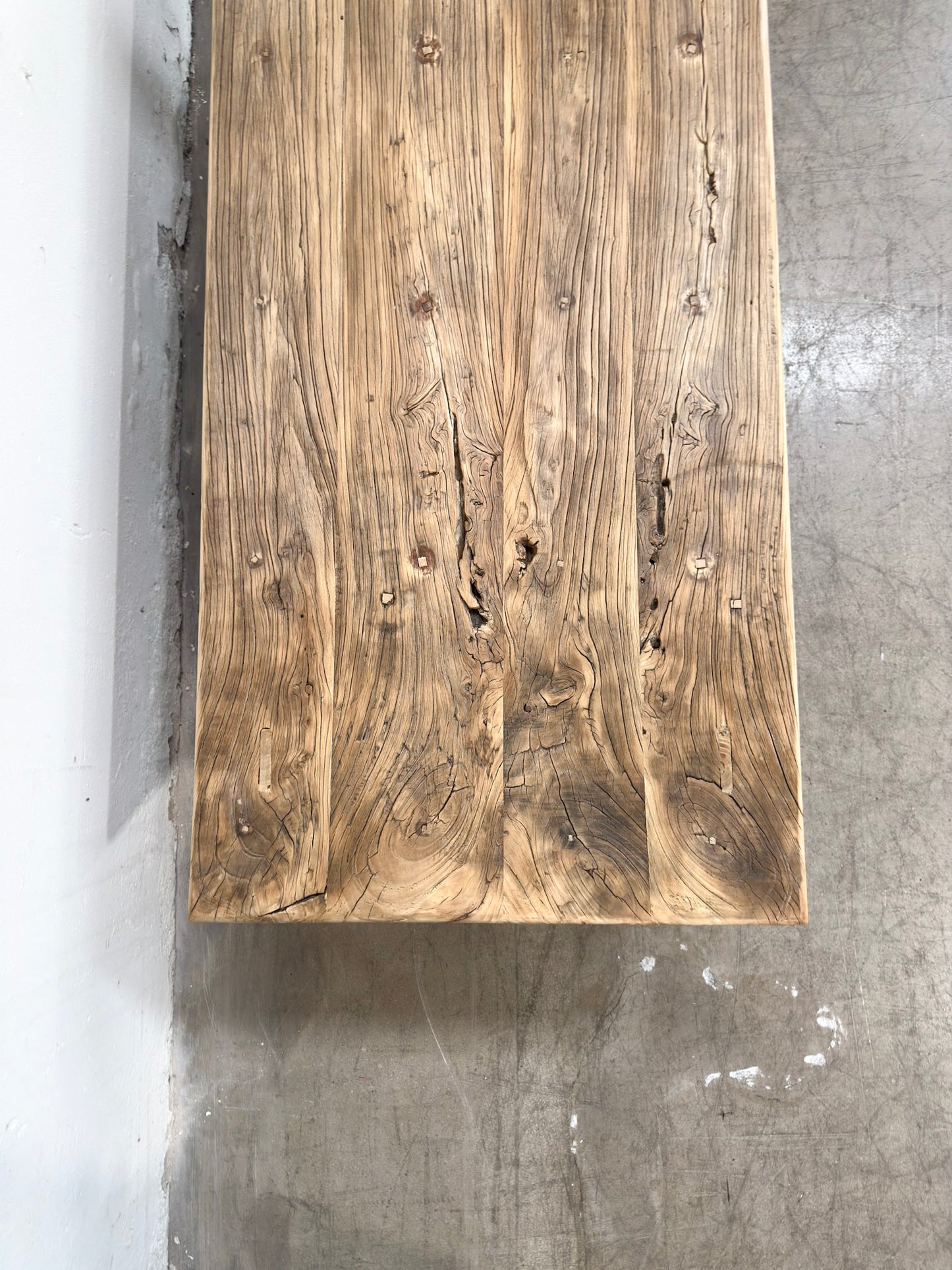 Recycled Elm Coffee Table with Shelf - 1.6m
