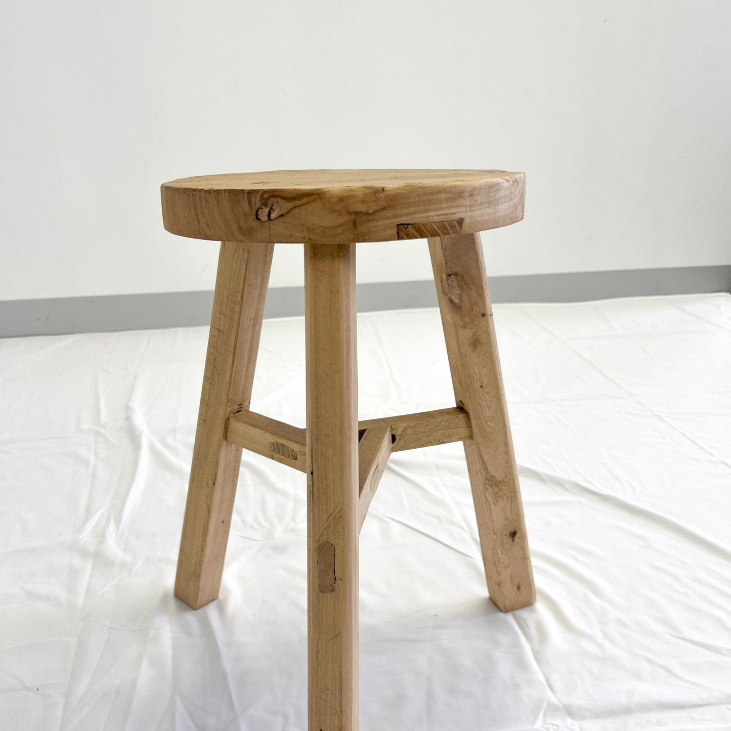 Round Low Stool | Rustic