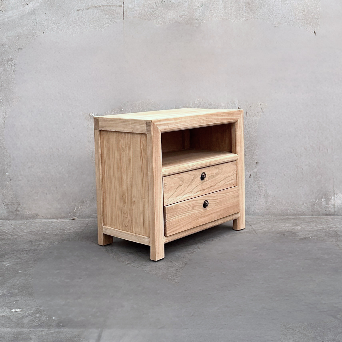 Linear 2 Drawer Bedside | Natural | 75 cm