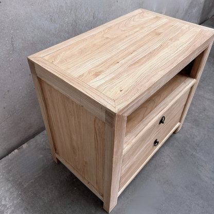 Linear 2 Drawer Bedside | Natural | 75 cm