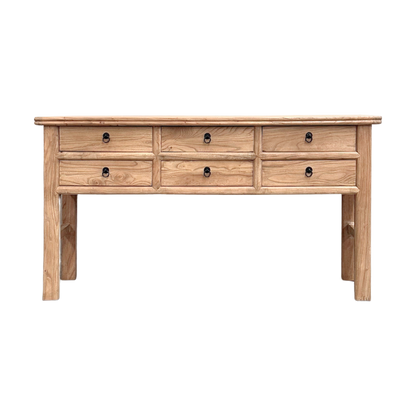 Heritage 6 Drawer Console | Natural | 160 cm