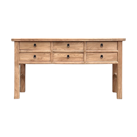 Heritage 6 Drawer Console | Natural | 160 cm