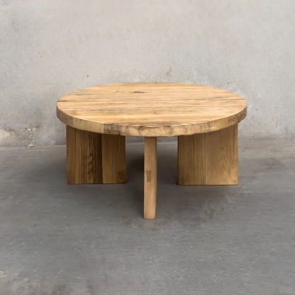 Panel Round Coffee Table | Rustic | 90 cm