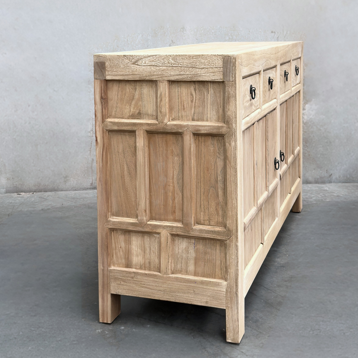 Lattice 4 Drawer 3 Door Cabinet | Natural | 142 cm