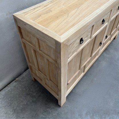 Lattice 4 Drawer 3 Door Cabinet | Natural | 142 cm