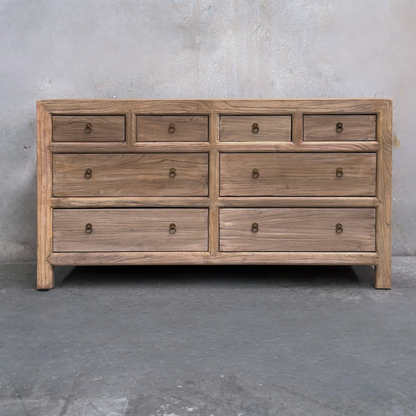 Linear 8 Drawer Chest Cabinet | Oat | 160 cm