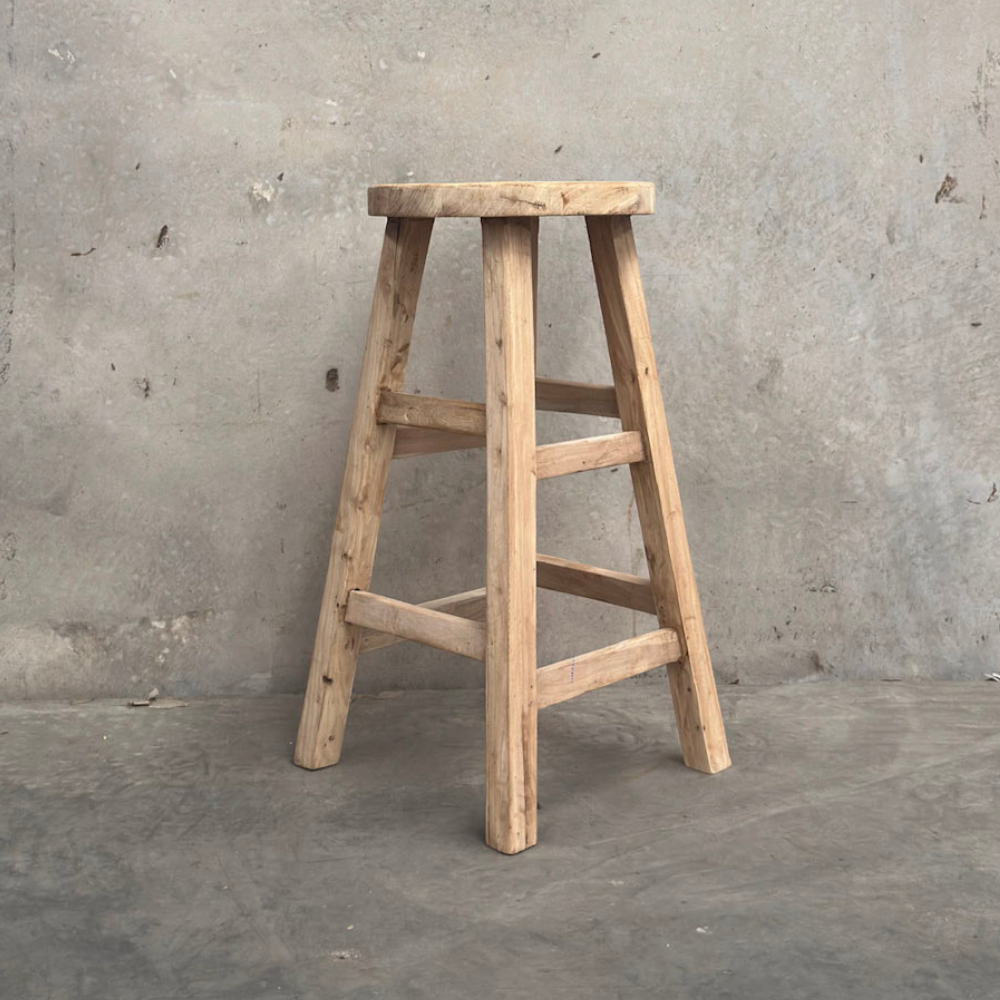 Round Bar Stool | Rustic