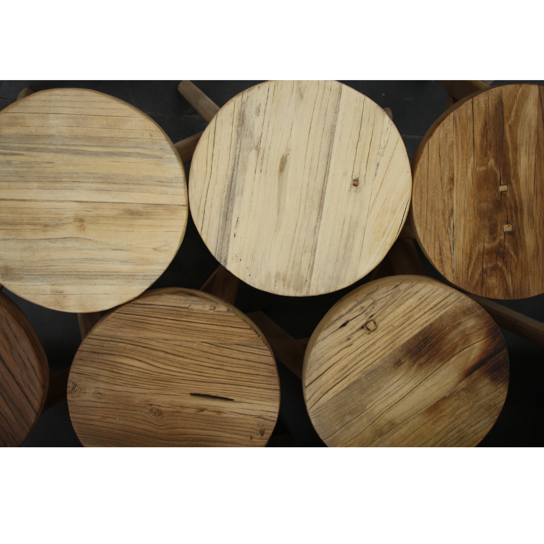 Low Round Elm Stool_Asian Tide_Wholesale Furniture Supplier