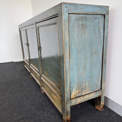 Blue 3 Door Cabinet | Lacquered | 190 cm