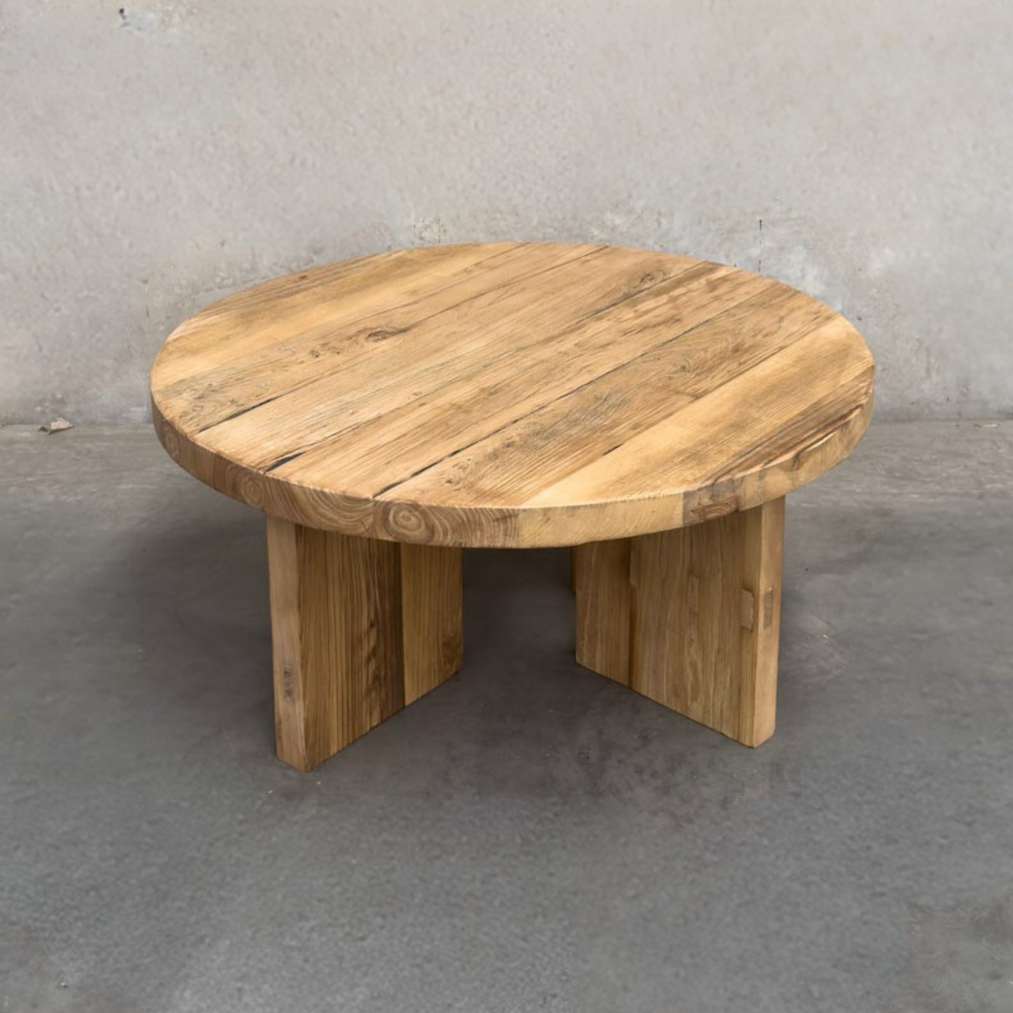 Panel Round Coffee Table | Rustic | 90 cm