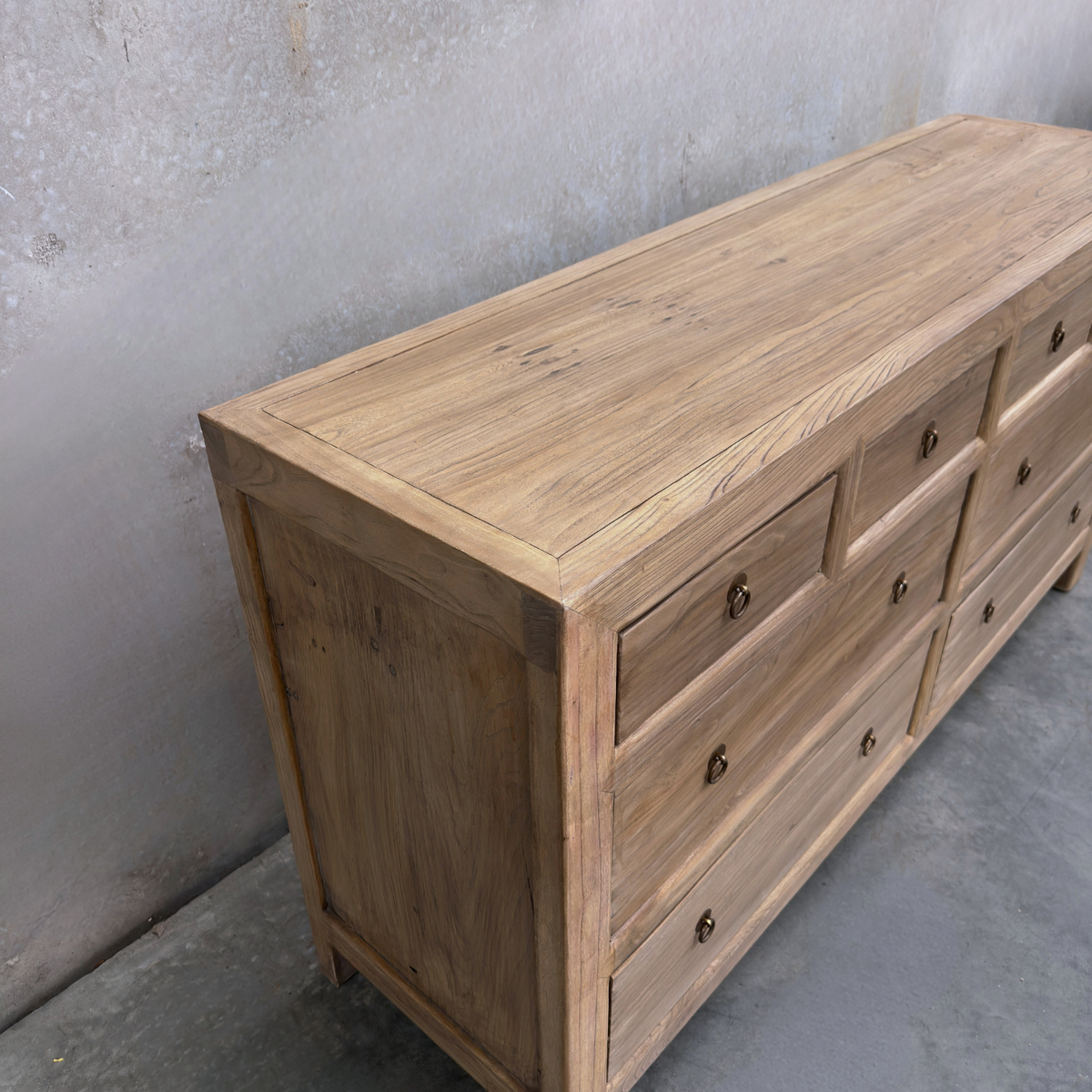 Linear 8 Drawer Chest Cabinet | Oat | 160 cm