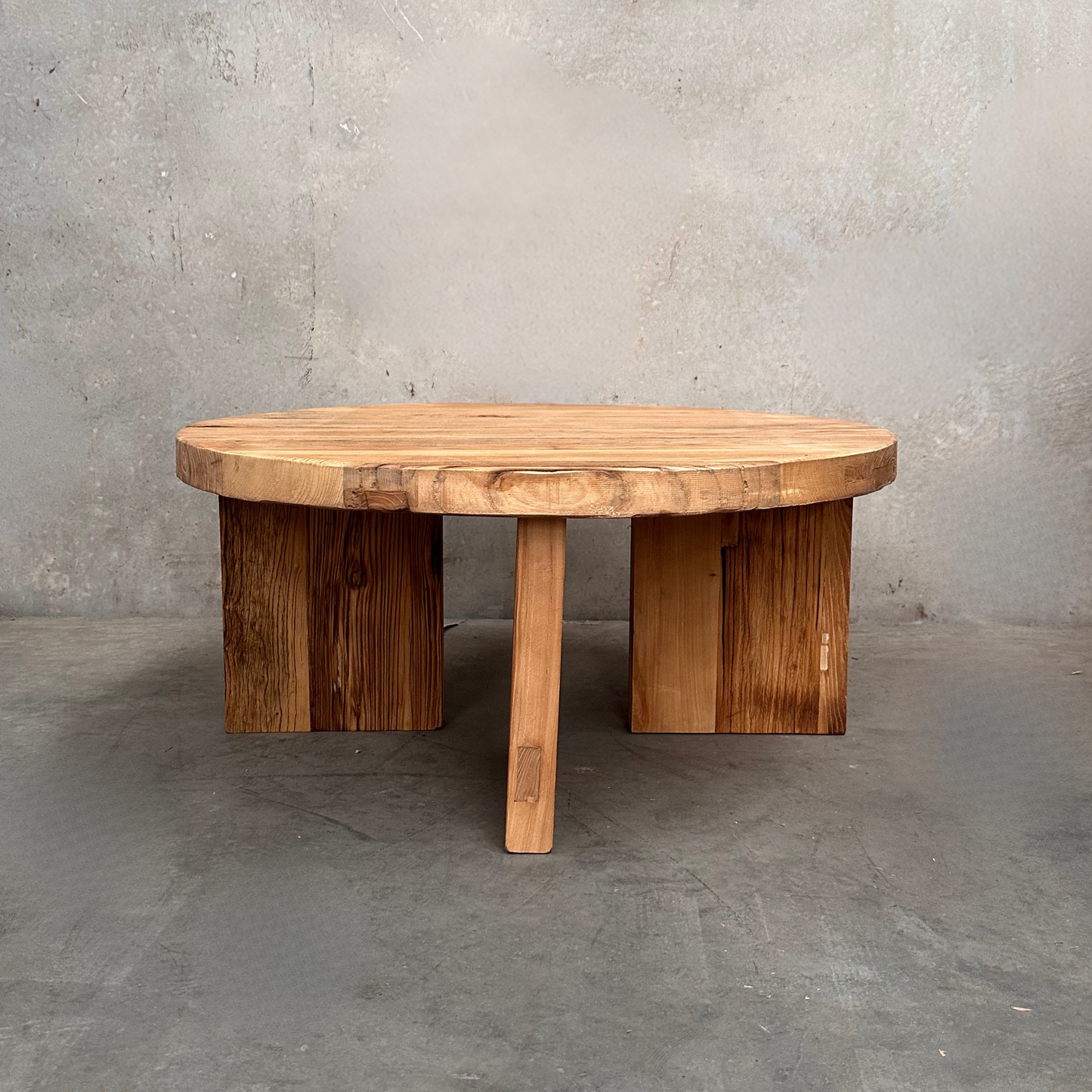 Panel Round Coffee Table | Rustic | 90 cm