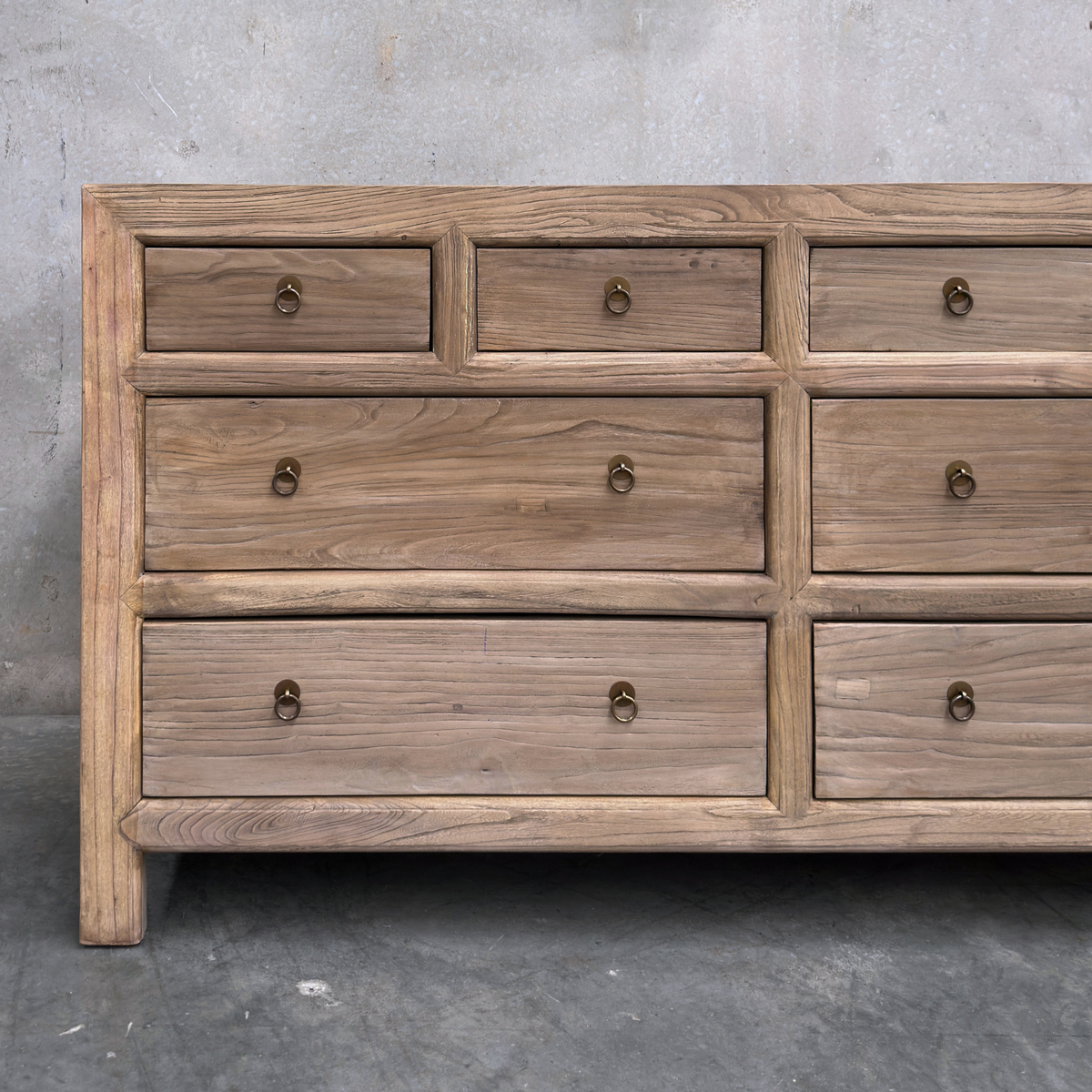 Linear 8 Drawer Chest Cabinet | Oat | 160 cm