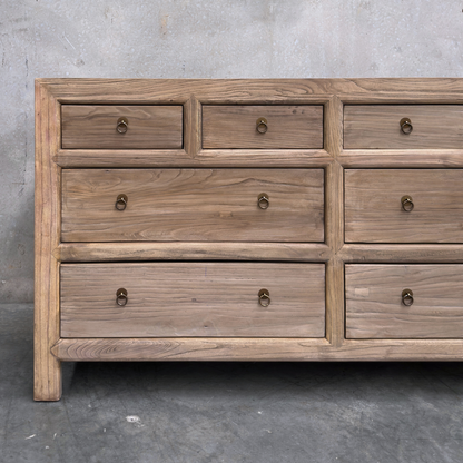 Linear 8 Drawer Chest Cabinet | Oat | 160 cm