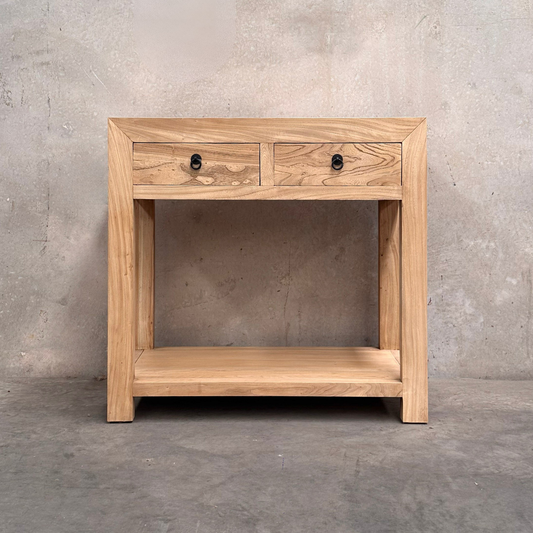 Linear 2 Drawer Console | Natural | 90 cm