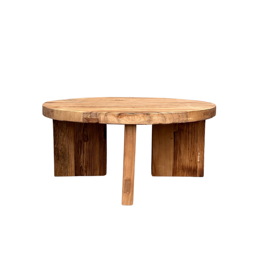 Panel Round Coffee Table | Rustic | 90 cm
