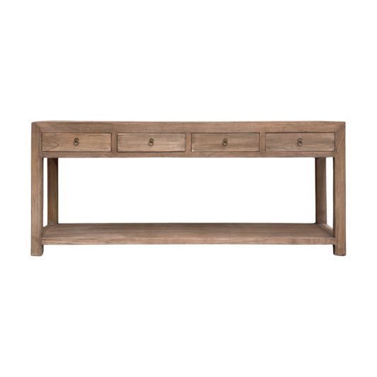 Linear 4 Drawer Console, Oat, 200 cm, front view
