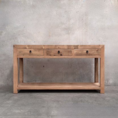 Linear 3 Drawer Console | Rustic | 160 cm