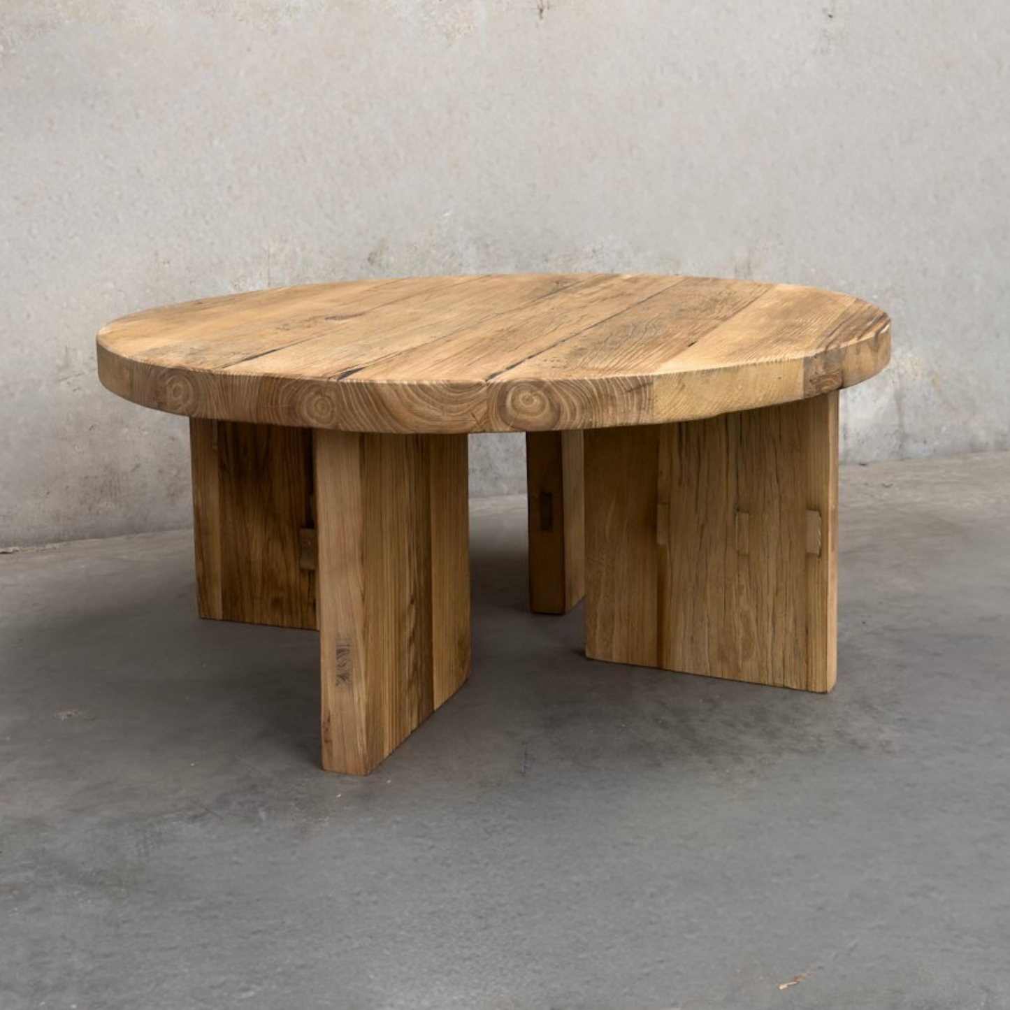 Panel Round Coffee Table | Rustic | 90 cm