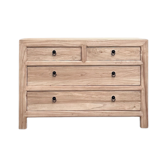 Linear 4 Drawer Chest Cabinet | Natural | 116 cm