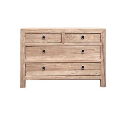 Linear 4 Drawer Chest Cabinet | Natural | 116 cm