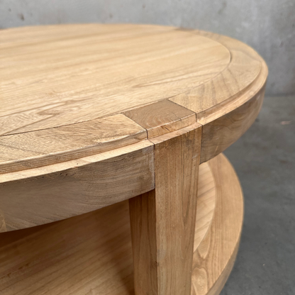 Round Open Coffee Table | Natural | 90 cm