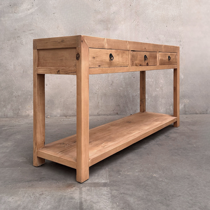 Linear 3 Drawer Console | Rustic | 160 cm