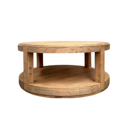 Round Open Coffee Table | Natural | 90 cm
