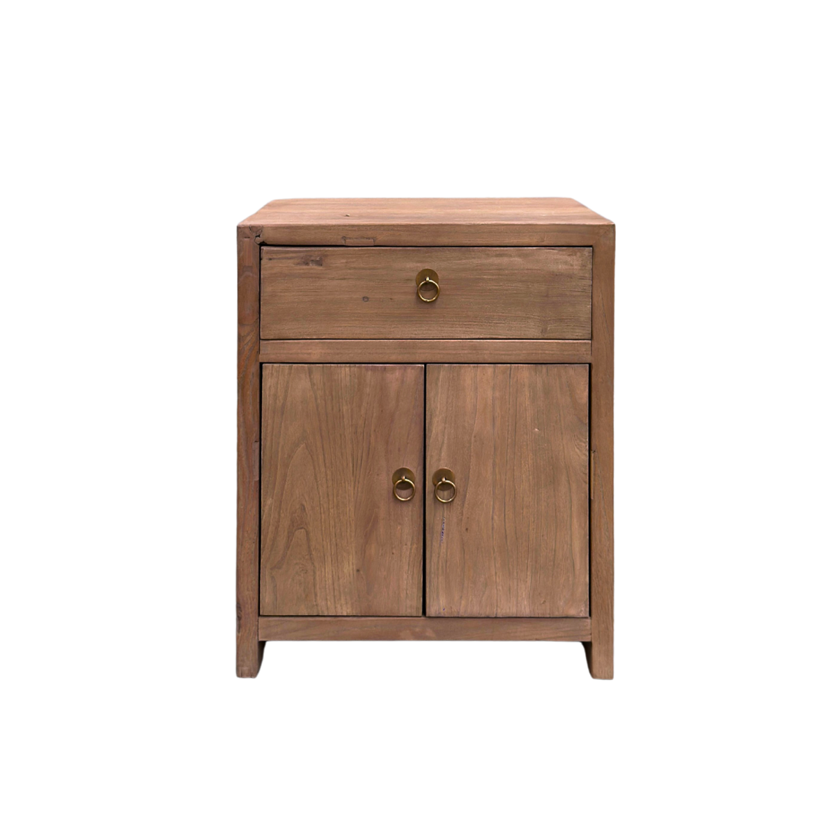 Linear 1 Drawer 2 Door Bedside | Oat | 50 cm