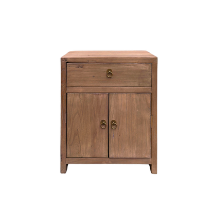 Linear 1 Drawer 2 Door Bedside | Oat | 50 cm