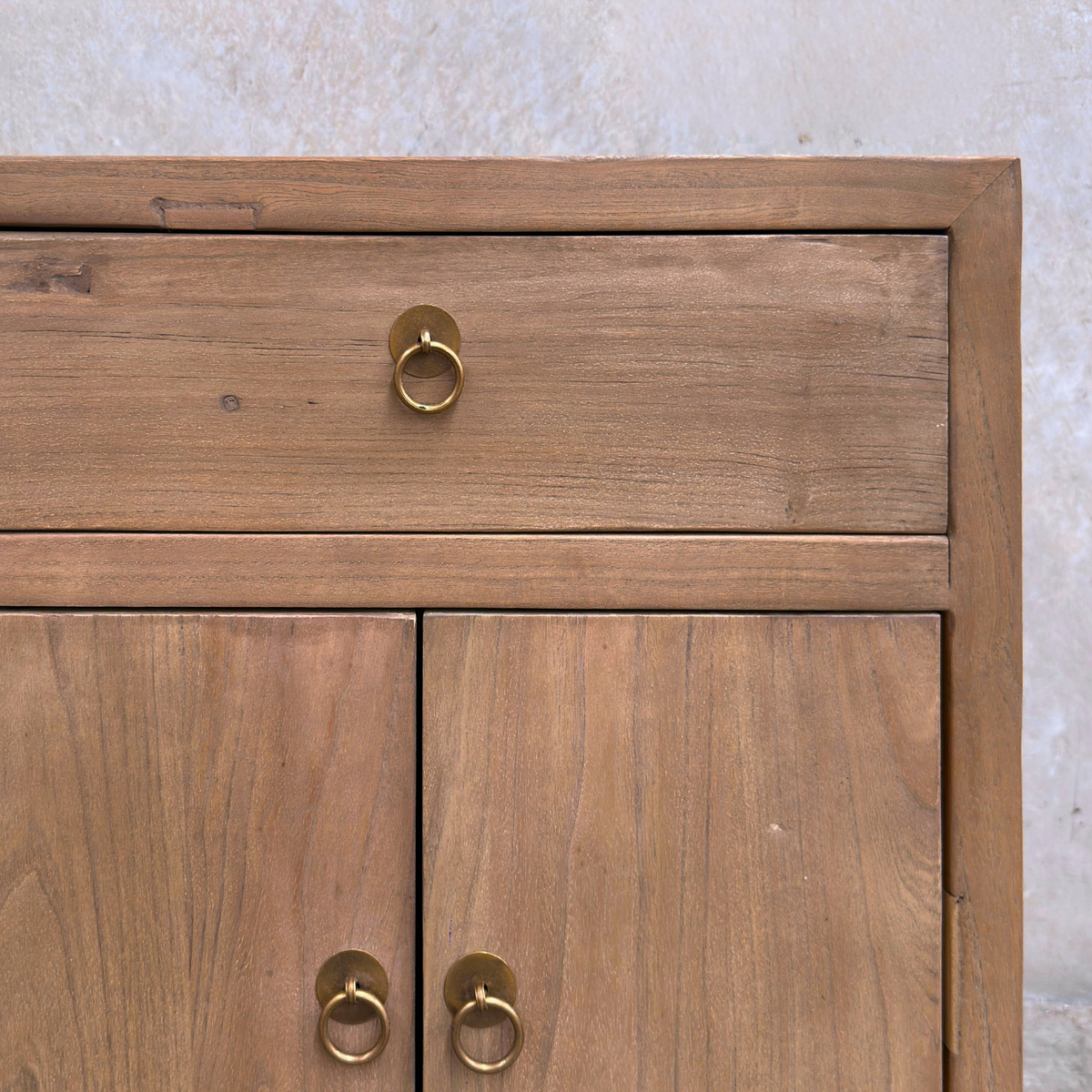 Linear 1 Drawer 2 Door Bedside | Oat | 50 cm