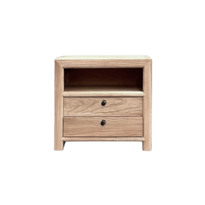 Linear 2 Drawer Bedside | Natural | 75 cm