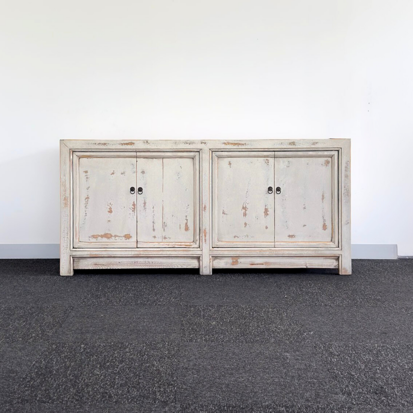 Distressed White 4 Door Cabinet | Painted | 171 cm