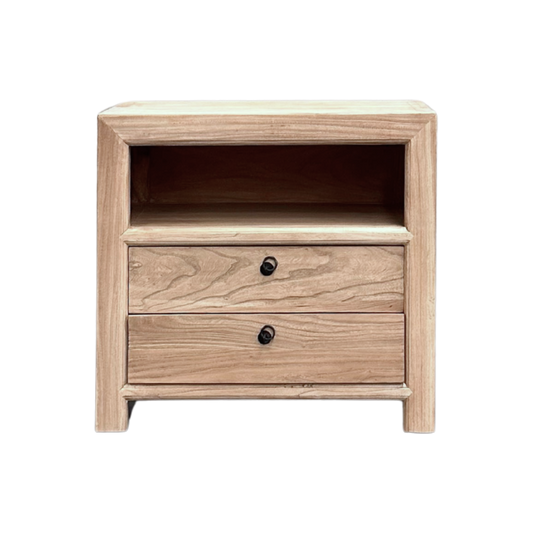 Linear 2 Drawer Bedside | Natural | 75 cm