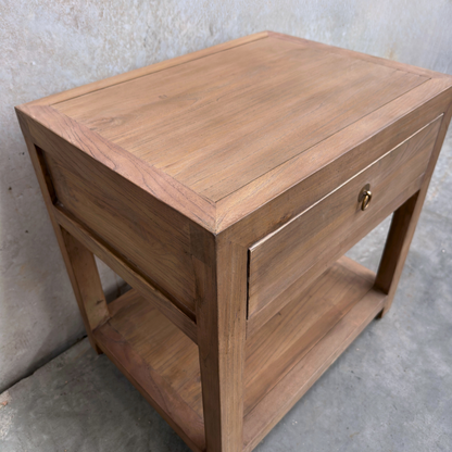 Linear 1 Drawer Bedside | Oat | 60 cm