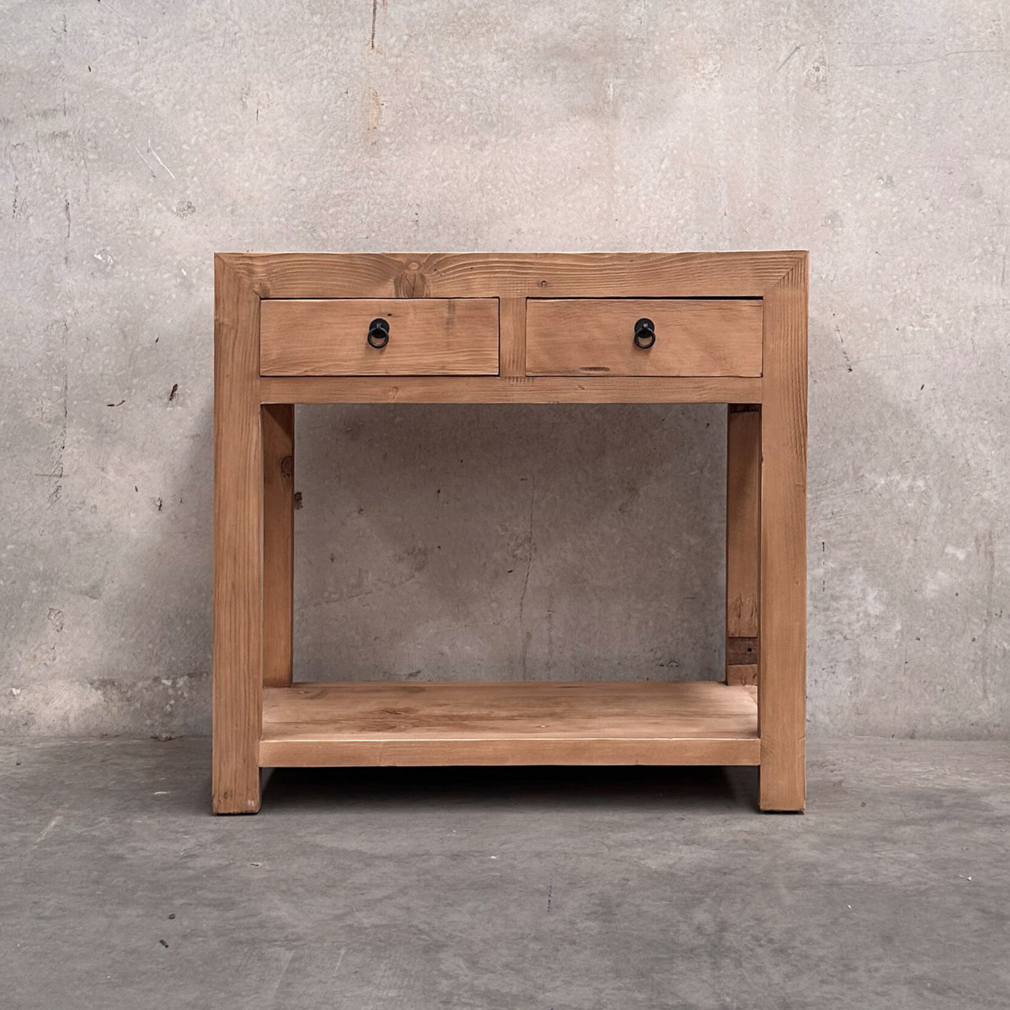 Linear 2 Drawer Console | Rustic | 90 cm