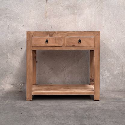 Linear 2 Drawer Console | Rustic | 90 cm