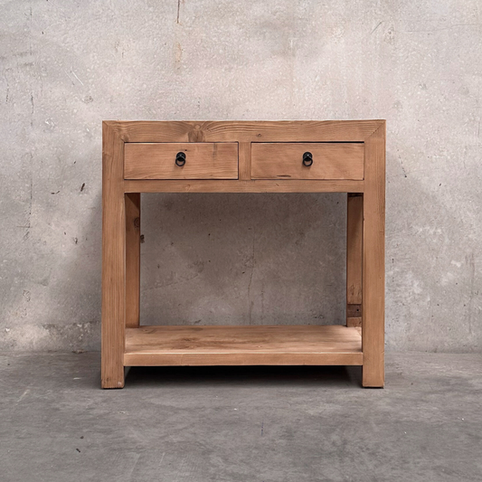 Linear 2 Drawer Console | Rustic | 90 cm