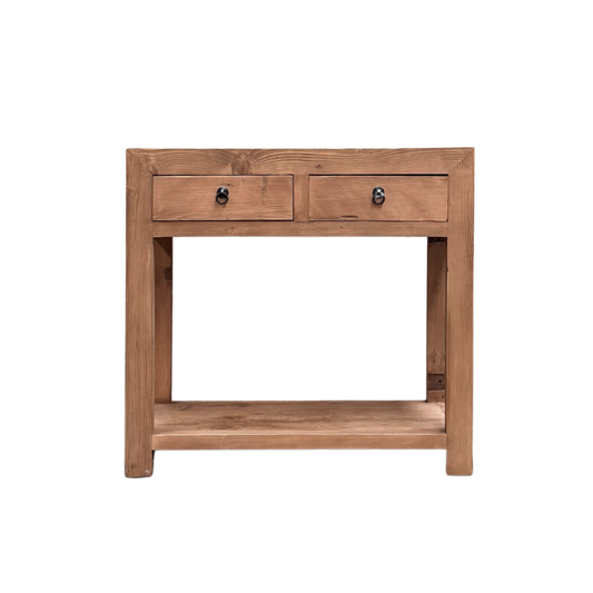 Linear 2 Drawer Console | Rustic | 90 cm