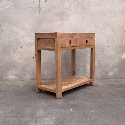 Linear 2 Drawer Console | Rustic | 90 cm